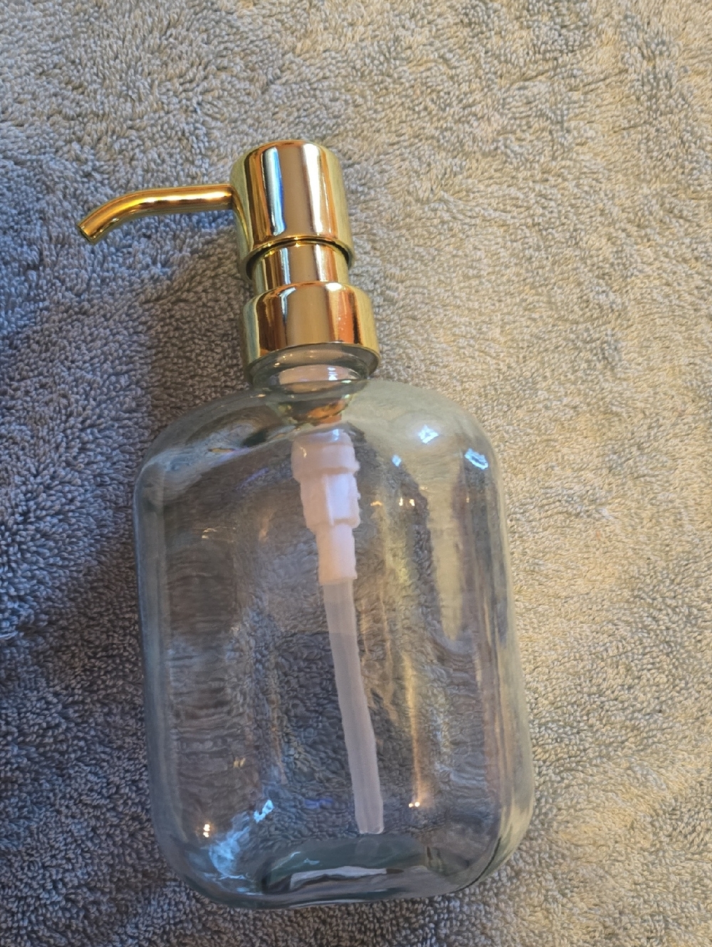 Glass Soap Dispenser with Gold Pump -